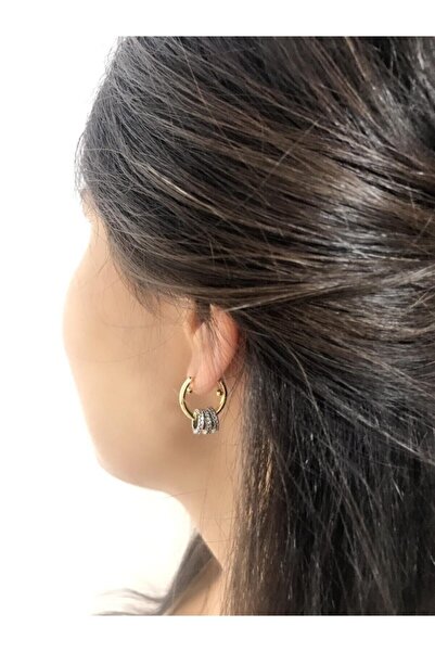 Joya Accessories Stainless Steel 3 Small White Stone Hoop Earrings-small Size...