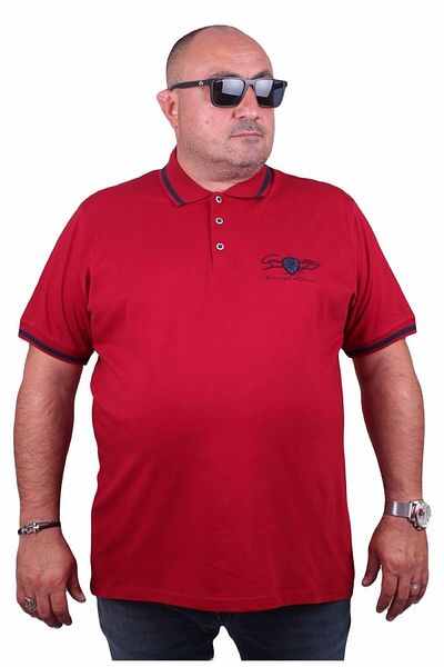 MocGrande Μπλουζάκι με γιακά Polo μεγάλου μεγέθους Casual 23419 MAROON