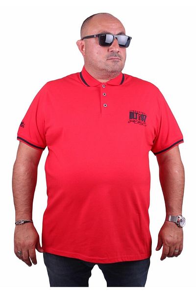 MocGrande Large Size Polo Collar T-Shirt Ninety Seven 23417 RED