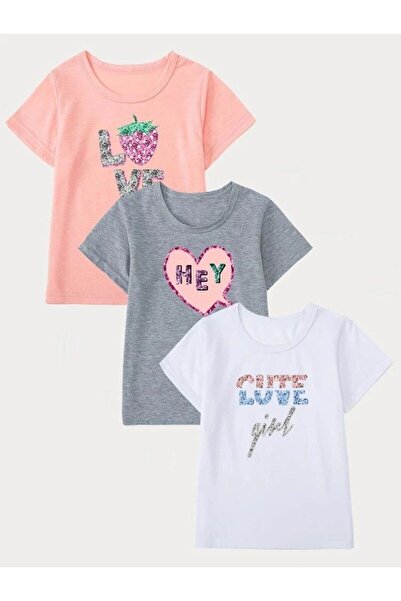 Revasser KİDS KIZ ÇOCUK 3'lü Baskılı T-shirt KIZ ÇOCUK 3'lü Baskılı T-shirtafro