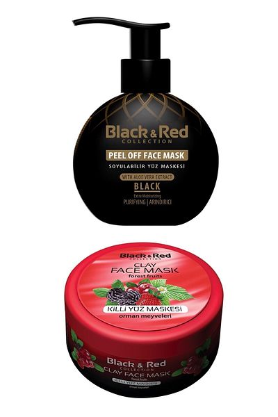 Black Red Black & Red Peel-Off Black Face Mask Purifying 250 ml - Clay Face Mask with Forest Fruits 400gr