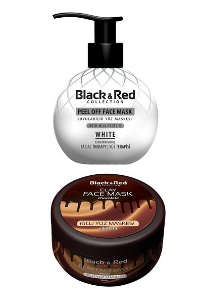Black Red Black & Red Peel Off White Face Mask Facial Therapy 250 ml - Clay Face Mask with Chocolate 400gr