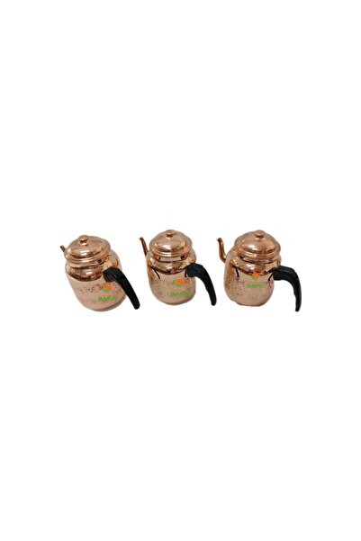 SAFİR Copper Coffee Pot Pot 3 Pieces, Best Quality Copper Teapot Coffee Pot for Tea Boiler A++ Sapphire