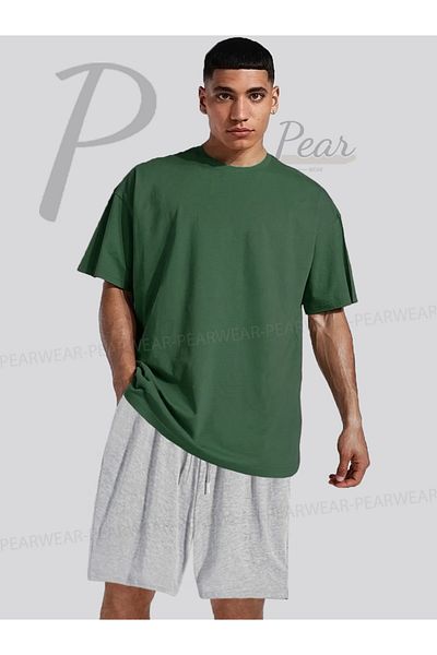 Pear Wear Men's Oversize T-Shirt Regular Fit Shorts T-Shirt Shorts Double Set