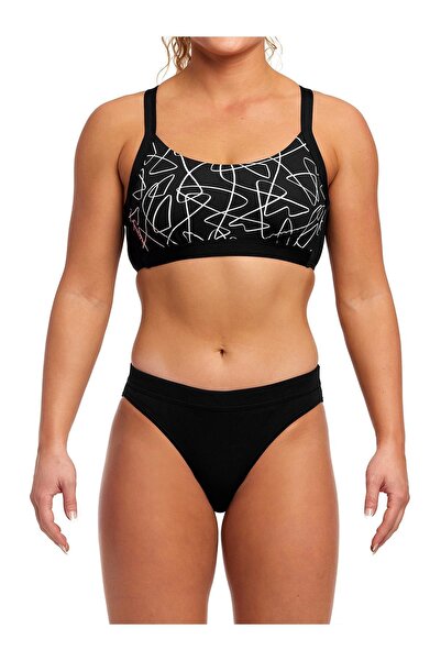 FUNKİTA Funkita X Fit Texta Mess Kadın Tek Üst Bra / Sporcu Sütyeni, Çift Gen...