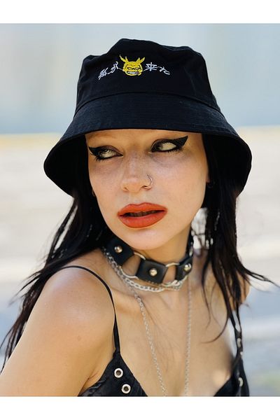 HemenALbence Black Women's My Hero Academia Embroidered Bucket Hat Fisherman Hat Bucket Hat