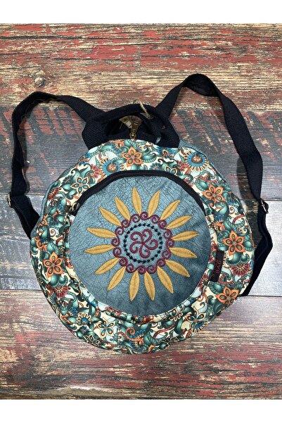 Street Bag Rucsac rotund Fargin etnic autentic boem Rucsac de zi cu zi