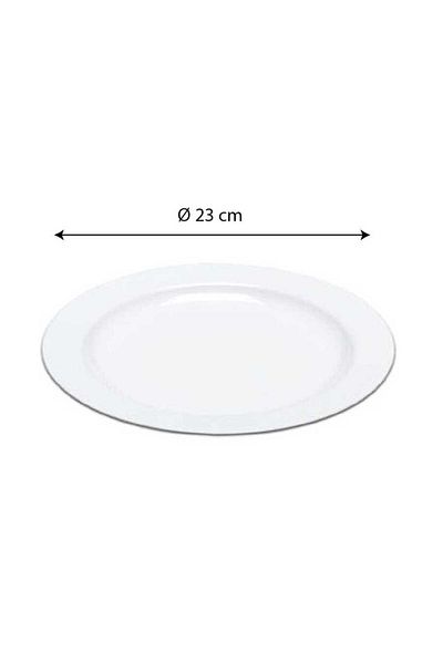 kidspartim Plastic Porcelain Look White Plate 23 cm 10 pcs