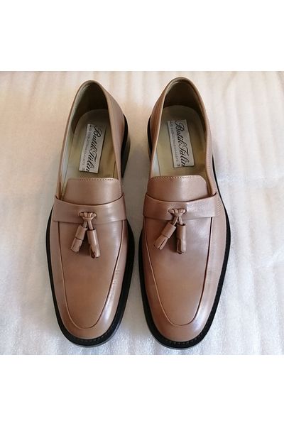 Butik Tülin Men's Leather Dark Beige Loafer Shoes