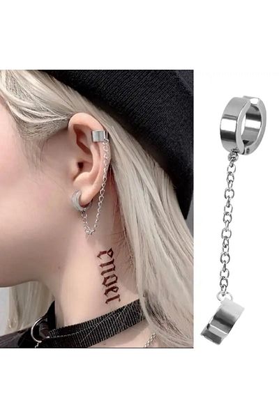 Köstebek Stainless Steel Compression Fake Wrap Cartilage Earrings