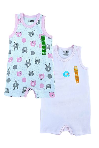 Hello Baby baby girl summer suspender bodysuit for baby boys rompers double baby set