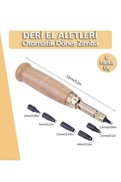 Dopar Περιστροφικό συρραπτικό αυτόματο 6 διαφορετικών μύτης Δερμάτινα εργαλεία χειρός Craftsman
