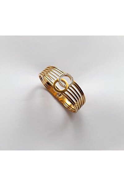 nilüfer takı tasarım Çelik Kalın Kuyumcu Model Görünümlü Halka Kelepçe Bilezik