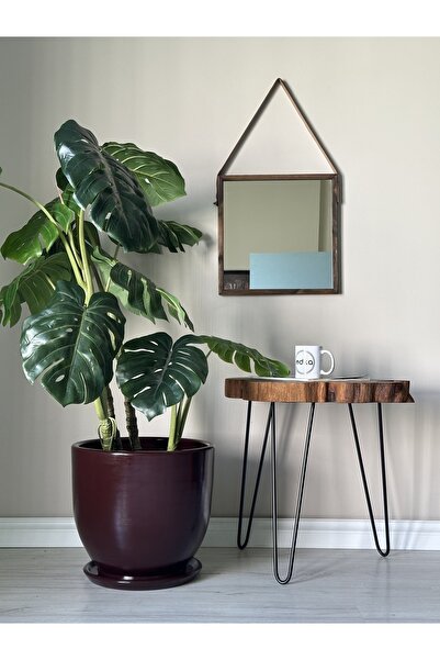 odka 40litre Klasik Saksı Tabaklı 40cmx40cm Bordo