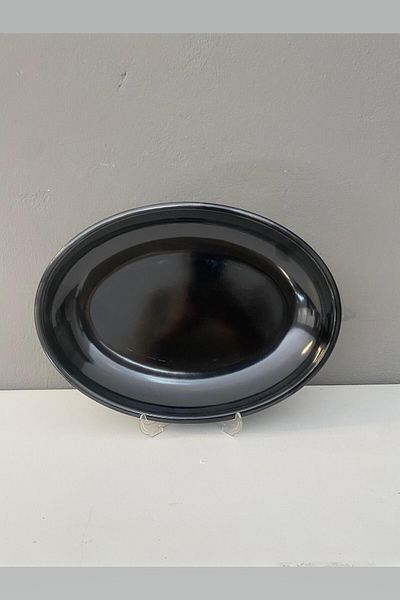 İkram Dünyası Melamine Black Display Presentation Plate 31x24 cm