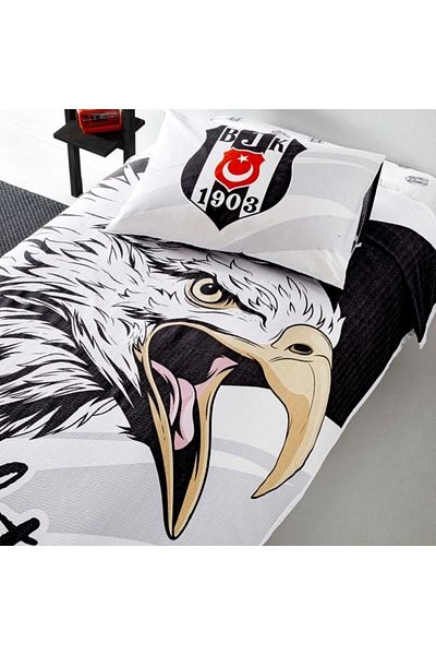 Taç Beşiktaş Lightning Licensed Pique Σετ με Ελαστικό 160 cm X 230 cm