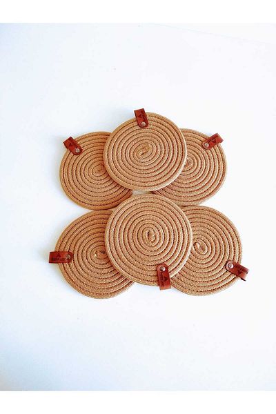BEVEZ HOME Decorative Snail Jute Woven Coasters