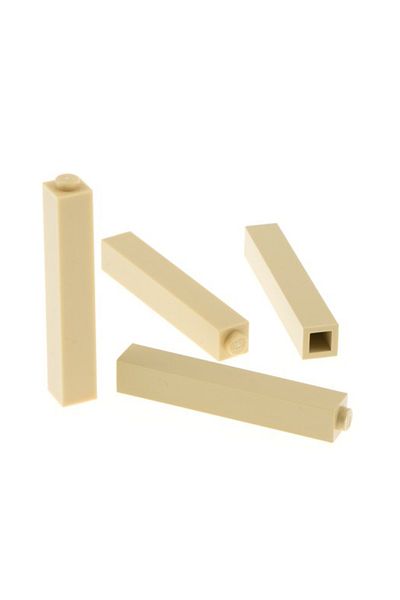 LEGO Accessory MOC Custom Creator Brick 1 x 1 x 5 Brick Tan 4 pieces to send