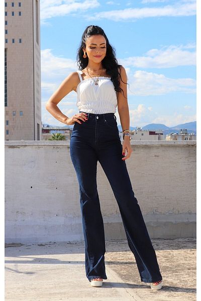 BROSERER Blugi Marcus albastru închis cu picior evazat Pantaloni din denim din lycra cu talie înaltă