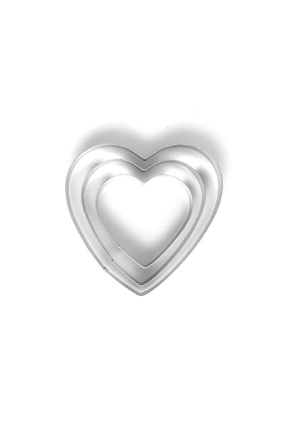 CEPHOME 3-Piece Metal Heart Shaped Cookie Cutter Mold