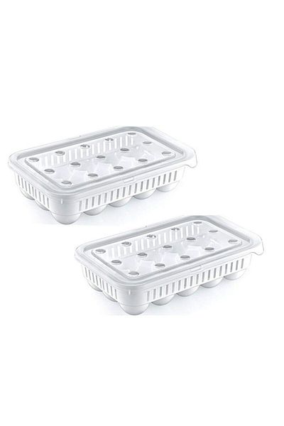 bimbambom 2-Piece Egg Storage Set of 15 - Egg Cup Organizer with Sterile Lid