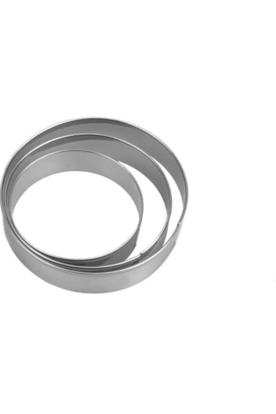 CEPHOME 3'lü Metal Yuvarlak Şekilli Kurabiye Kesici Kalıbı