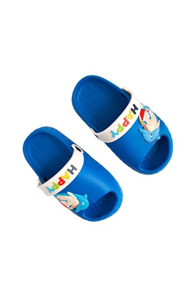 Calx Kaymaz Taban Yumuşak Esnek Hafif Balık Figürlü Günlük Erkek Çocuk Terlik