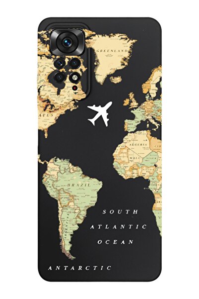 shoptocase Xiaomi Redmi Note 11 Pro Uyumlu Eski Dünya Haritası Desenli Telefo...