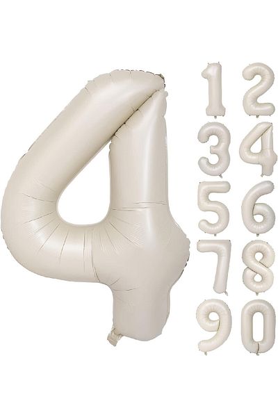 Bkmc 4 Years 74 cm Cream Number Large Size Foil Balloon