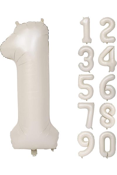Bkmc 1 Year Old Cream Foil Balloon - 74 Cm