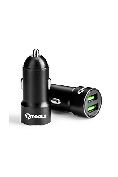 Ktools Drive Inn 2.4a 1m Iphone Lightning Çift Usb Araç Şarjı Çakmaklık