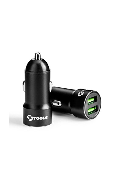 Ktools Drive Inn 2.4 Amper Çift Usb Araç Şarjı Çakmaklık Siyah