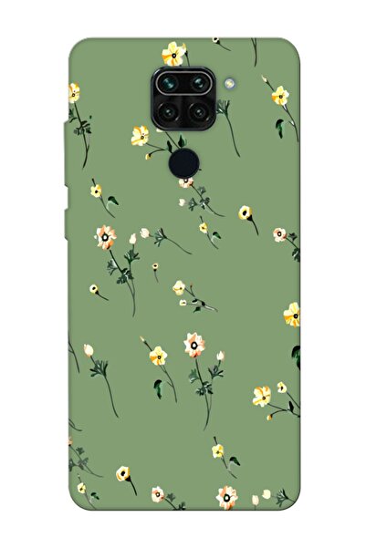 frondcase Redmi Note 9 Çiçekli Yeşil Telefon Kılıfı