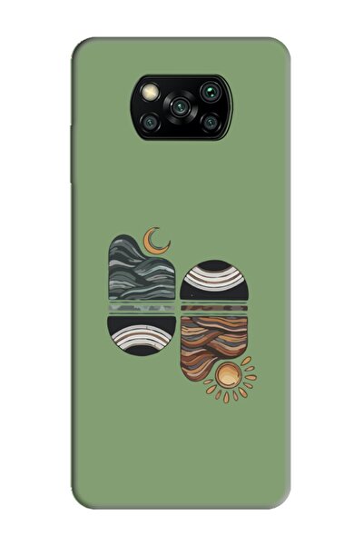 frondcase Poco X3 Nfc Sunset Wave Yeşil Telefon Kılıfı