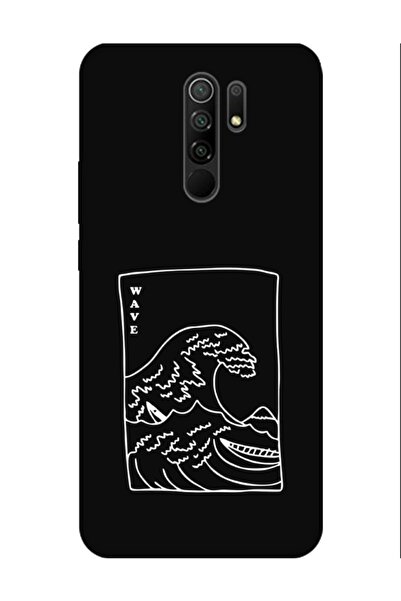 frondcase حافظة لهاتف Redmi 9 كاناجاوا ويف باللون الأسود