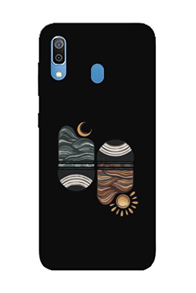 frondcase Samsung A30 Sunset Wave Siyah Telefon Kılıfı