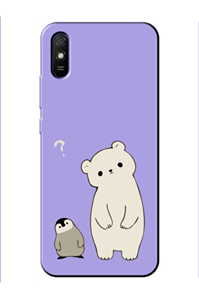 frondcase حافظة هاتف Redmi 9a البطريق والدبدوب ليلك