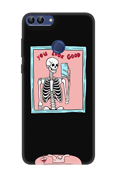 frondcase حافظة هاتف هواوي بي سمارت تبدو جيدة بهيكل عظمي أسود