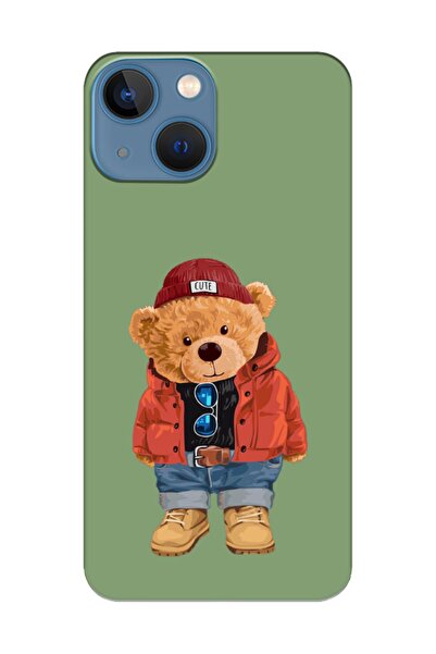 frondcase حافظة هاتف آيفون 13 ميني تيدي بير باللون الأخضر