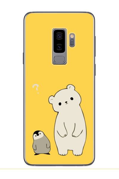frondcase Samsung S9 Plus Penguen Ve Ayıcık Sarı Telefon Kılıfı