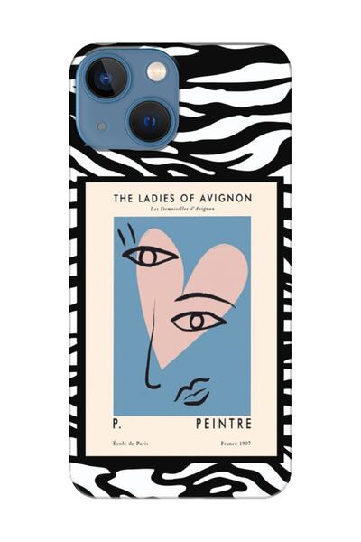 frondcase حافظة هاتف آيفون 13 ميني زيبرا بيكاسو باللون الأسود