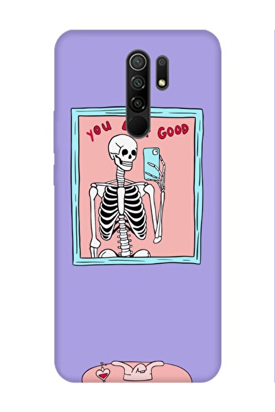 frondcase حافظة هاتف Redmi 9 You Look Good هيكل عظمي أرجواني