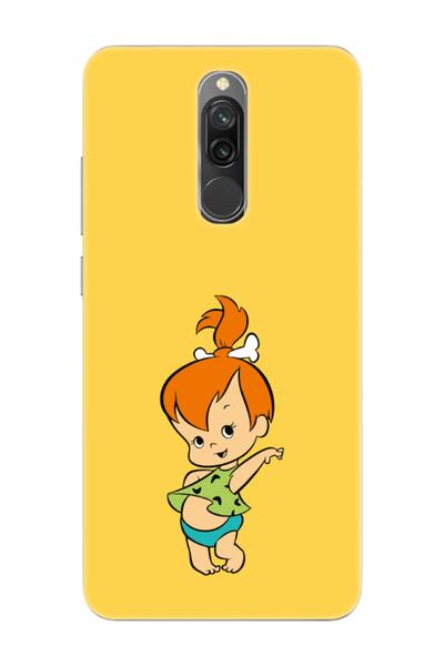 frondcase Redmi 8 Taş Devri Kız Bebek Sarı Telefon Kılıfı