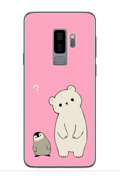 frondcase Samsung S9 Plus Penguen Ve Ayıcık Pembe Telefon Kılıfı