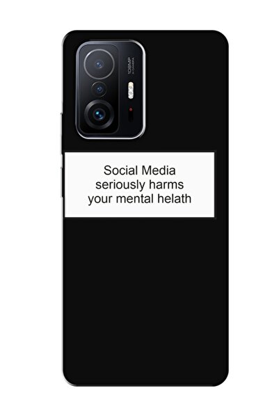 frondcase حافظة هاتف Xiaomi Mi 11t Pro باللون الأسود للوسائل الاجتماعية