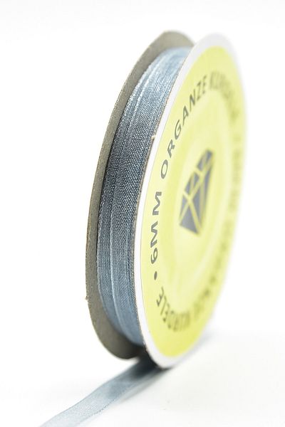 E Elmas Silver Organza Ribbon (6mm-20m)
