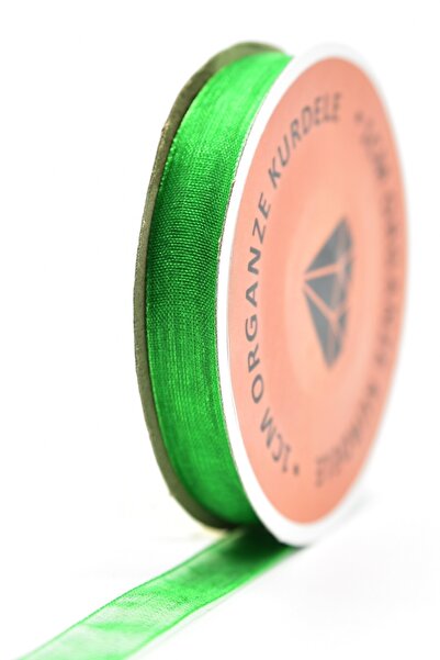 E Elmas شريط أورجانزا أخضر زمردي (1 سم - 20 متر)