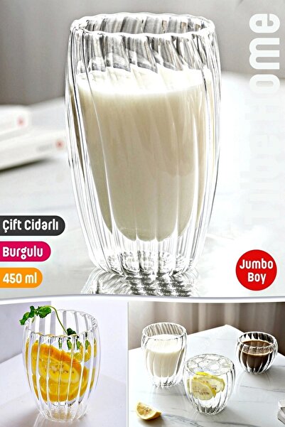 Tilbe Home Twisted Origami Style Borosilicate Glass Cup Tea Milk Coffee Cup Hot Cold Presentation Cup 450ml