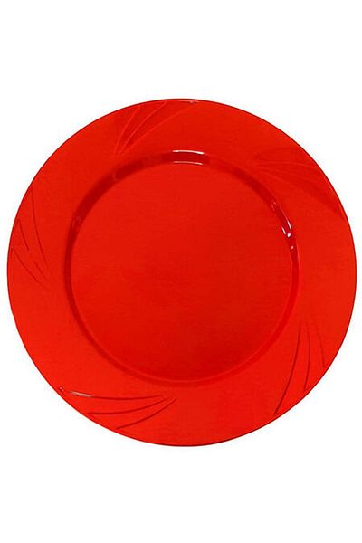 Benim Marifetlerim Mini Party Store Crystal Mica Plastic Plate Red 6 Pieces