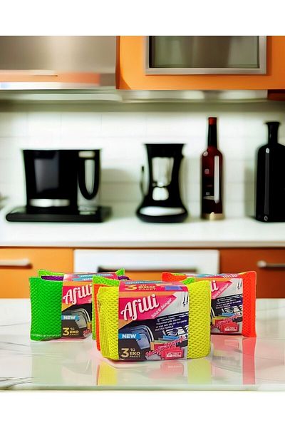 Afilli Magic Dishwashing Sponge 3 x 3 pcs
